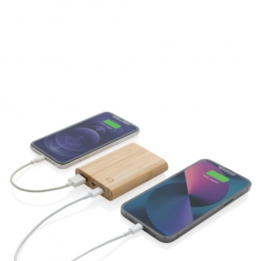 Logo trade promotional items image of: Bamboo 5.000 mAh powerbank