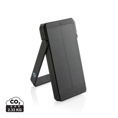 Logo trade promotional product photo of: Skywave RCS recycled plastic solar powerbank 10000 mAh