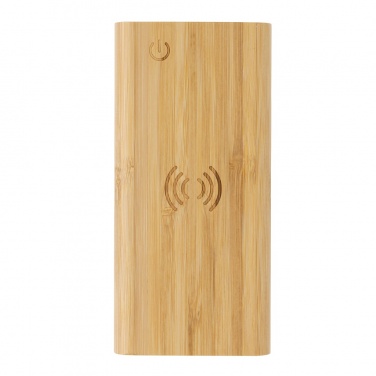 Logo trade advertising products image of: Bamboo 8.000 mAh 5W wireless powerbank