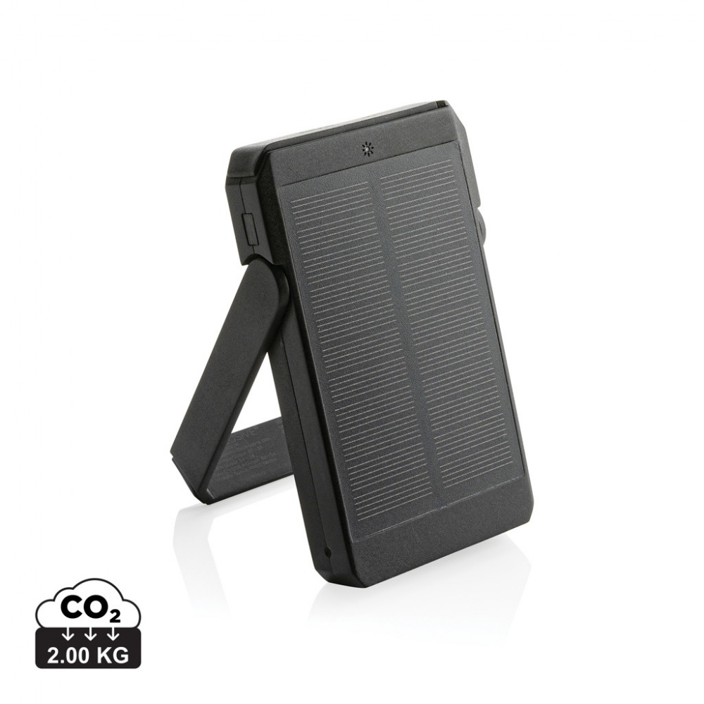 Logotrade promotional giveaway picture of: Skywave RCS rplastic solar powerbank 5000 mAh 10W wireless