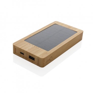 Logo trade promotional giveaways picture of: Sunwick 10.000 mAh Bamboo solar powerbank