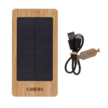 Logotrade corporate gift image of: Sunwick 10.000 mAh Bamboo solar powerbank