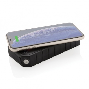 Logotrade promotional gift picture of: RCS recycled plastic Solar powerbank with 10W Wireless