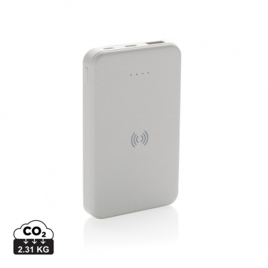 Logo trade promotional gifts picture of: RCS recycled plastic 5.000 mAh 5W wireless powerbank