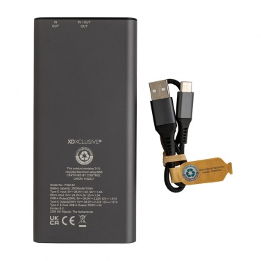 Logotrade business gift image of: Terra RCS recycled 20W aluminium powerbank 20.000 mAh