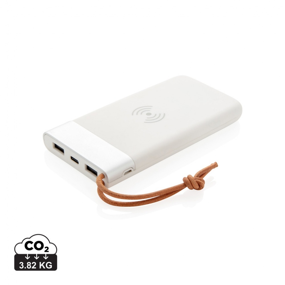 Logo trade promotional giveaways image of: Aria 8.000 mAh 5W wireless charging powerbank