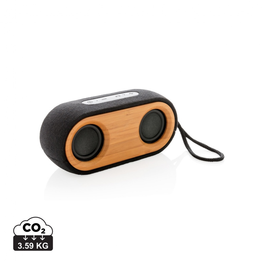 Logo trade promotional item photo of: Bamboo X double speaker