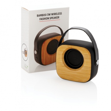 Logotrade promotional giveaway image of: Bamboo 3W Wireless Fashion Speaker