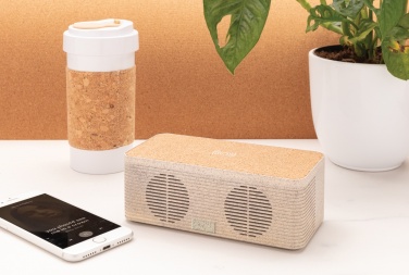 Logo trade promotional gifts picture of: Wheatstraw wireless charging speaker