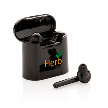 Logo trade promotional merchandise photo of: Liberty wireless earbuds in charging case