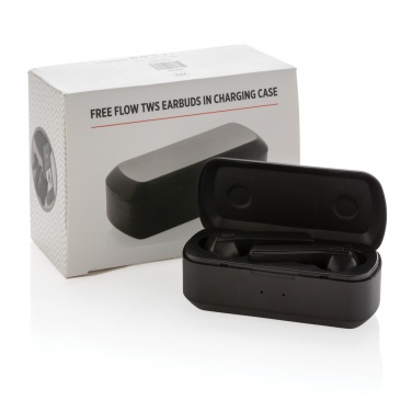 Logo trade promotional giveaways image of: Free Flow TWS earbuds in charging case