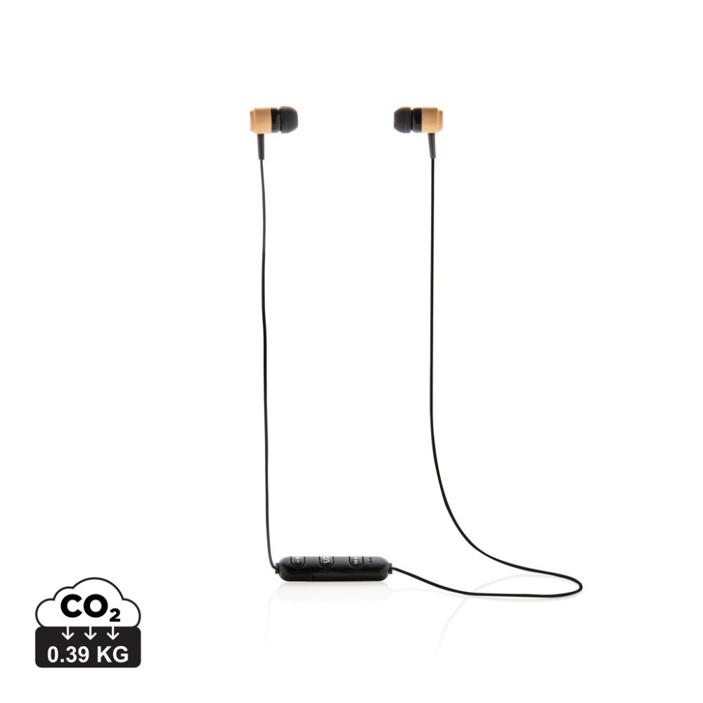 Logotrade advertising products photo of: Bamboo wireless earbuds