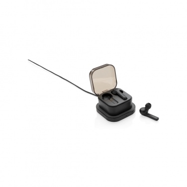 Logo trade promotional merchandise photo of: TWS earbuds in wireless charging case