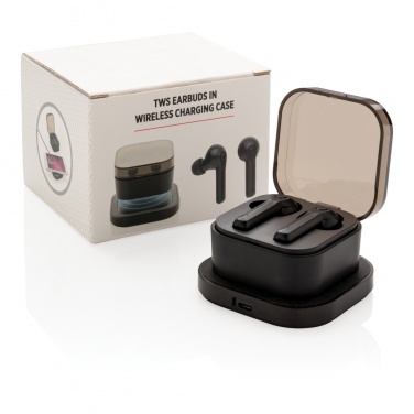 Logo trade corporate gifts picture of: TWS earbuds in wireless charging case