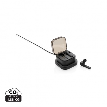 Logo trade promotional gifts picture of: TWS earbuds in wireless charging case