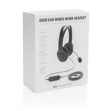 Logo trade promotional item photo of: Over ear wired work headset