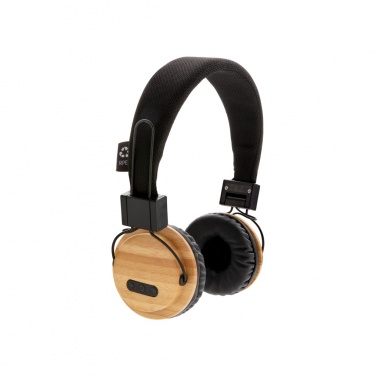 Logo trade promotional gifts picture of: Bamboo wireless headphone