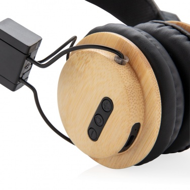 Logo trade promotional product photo of: Bamboo wireless headphone