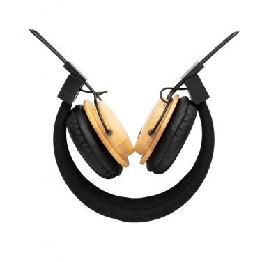 Logo trade promotional merchandise image of: Bamboo wireless headphone