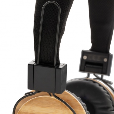 Logo trade promotional products image of: Bamboo wireless headphone