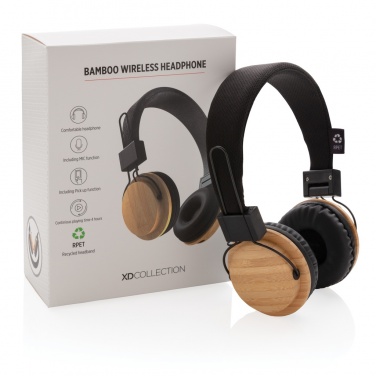 Logotrade promotional gifts photo of: Bamboo wireless headphone