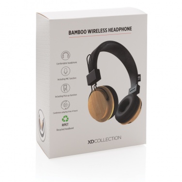 Logotrade corporate gifts photo of: Bamboo wireless headphone