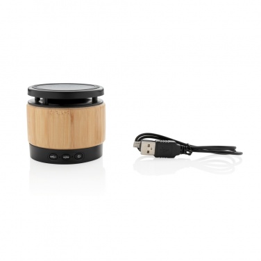 Logotrade advertising product image of: Bamboo wireless charger speaker