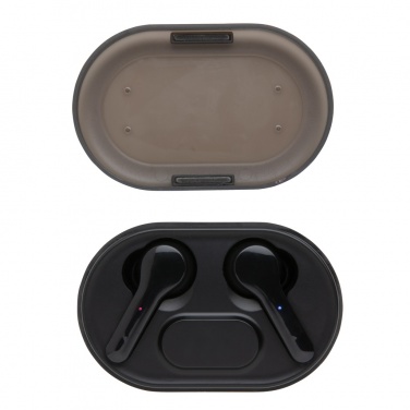 Logo trade business gift photo of: Light up logo TWS earbuds in charging case