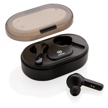 Logotrade promotional product image of: Light up logo TWS earbuds in charging case