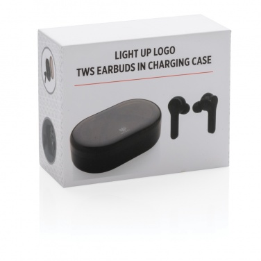 Logo trade advertising products picture of: Light up logo TWS earbuds in charging case