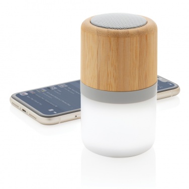 Logo trade promotional merchandise photo of: Bamboo colour changing 3W speaker light