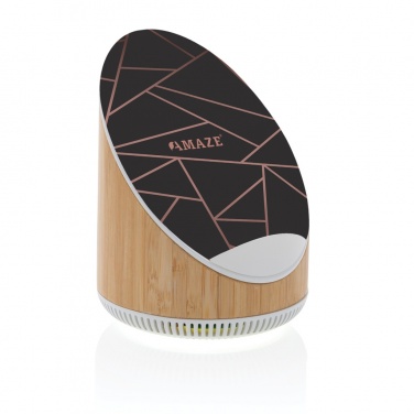 Logotrade corporate gift image of: Ovate bamboo 5W speaker with 15W wireless charger