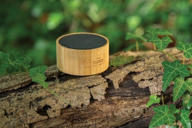 Logo trade advertising products picture of: RCS recycled plastic and bamboo 3W wireless speaker