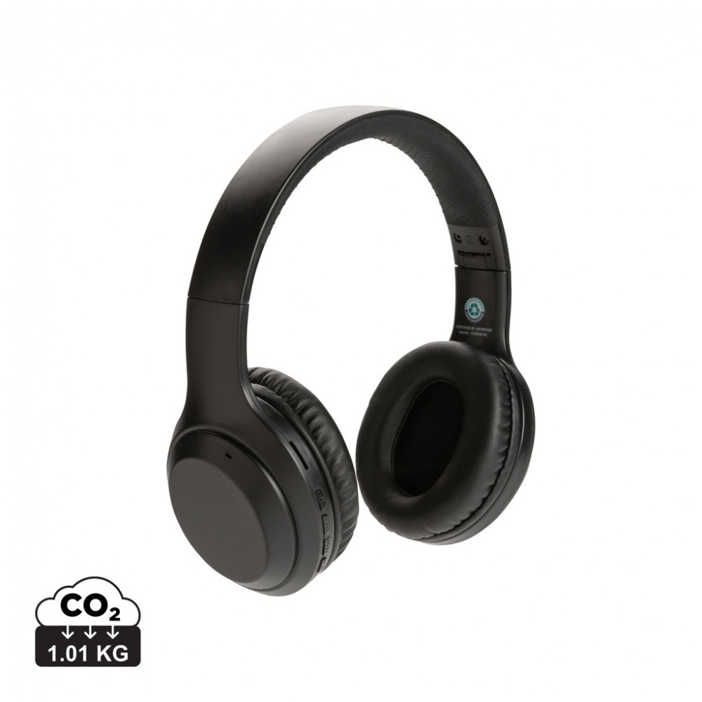 Logo trade promotional gift photo of: RCS standard recycled plastic headphone