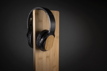 Logotrade corporate gift image of: RCS and bamboo Elite Foldable wireless headphone