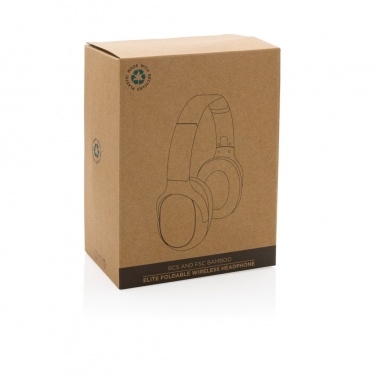 Logo trade promotional giveaways image of: RCS and bamboo Elite Foldable wireless headphone