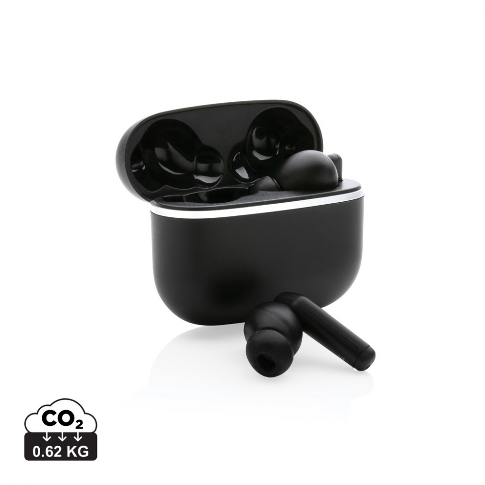 Logo trade promotional products picture of: RCS recycled plastic Swiss Peak TWS earbuds 2.0