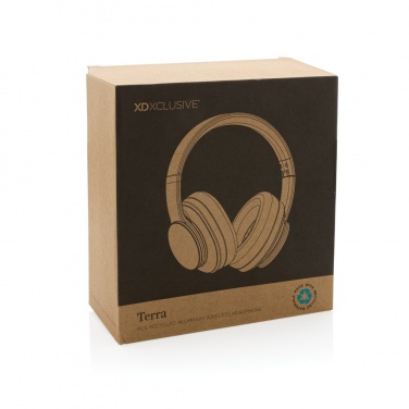 Logo trade corporate gift photo of: Terra RCS recycled aluminium wireless headphone