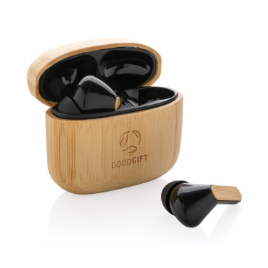 Logotrade advertising products photo of: Bamboo TWS earbuds with RCS recycled plastic