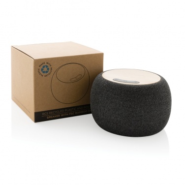 Logotrade business gift image of: RCS Rplastic/PET and bamboo 5W speaker