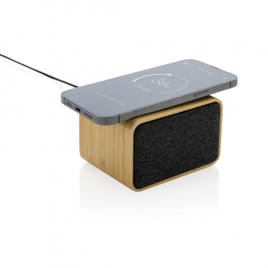 Logotrade promotional items photo of: RCS Rplastic 3W speaker with bamboo 5W wireless