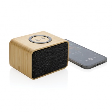 Logotrade corporate gifts photo of: RCS Rplastic 3W speaker with bamboo 5W wireless