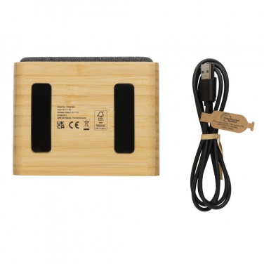 Logo trade promotional merchandise picture of: RCS Rplastic 3W speaker with bamboo 5W wireless