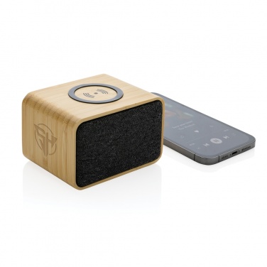 Logo trade promotional gift photo of: RCS Rplastic 3W speaker with bamboo 5W wireless