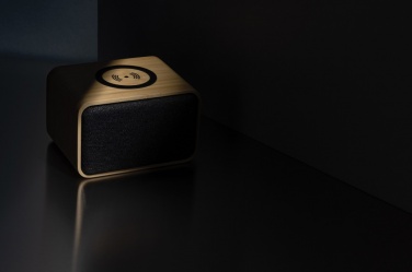 Logo trade promotional item photo of: RCS Rplastic 3W speaker with bamboo 5W wireless