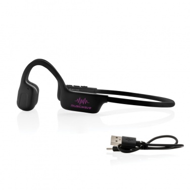 Logo trade promotional gifts image of: Urban Vitamin Glendale RCS rplastic air conductive headphone