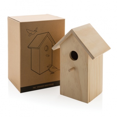 Logo trade promotional merchandise picture of: Wooden birdhouse