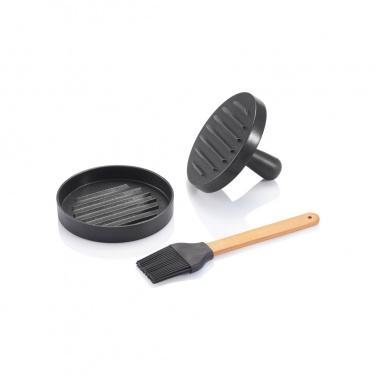 Logo trade promotional merchandise photo of: BBQ set with hamburger press and brush