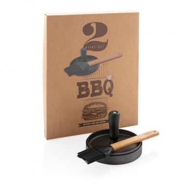 Logo trade promotional gift photo of: BBQ set with hamburger press and brush