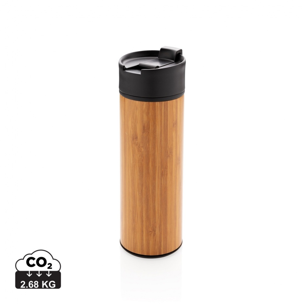 Logo trade corporate gifts image of: Bogota vacuum bamboo coffee mug